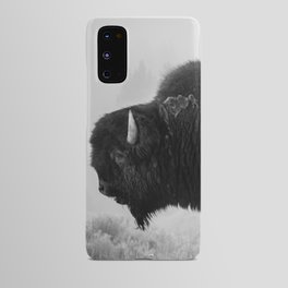 Buffalo in the fog at Yellowstone Android Case
