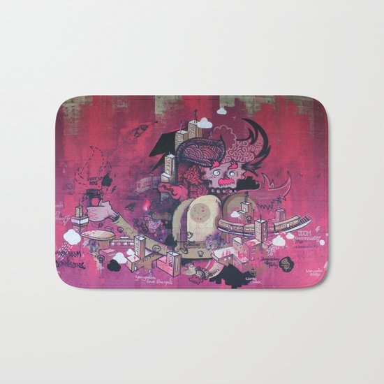 Dont Worry - Party Hard (Pink) Close Up Bath Mat