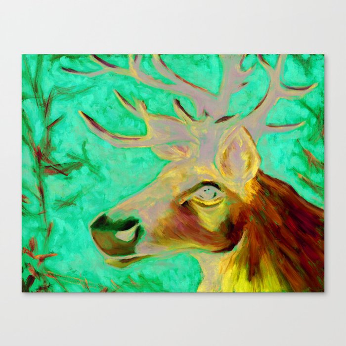 Caribou Print from Original Canvas Painting Canvas Print