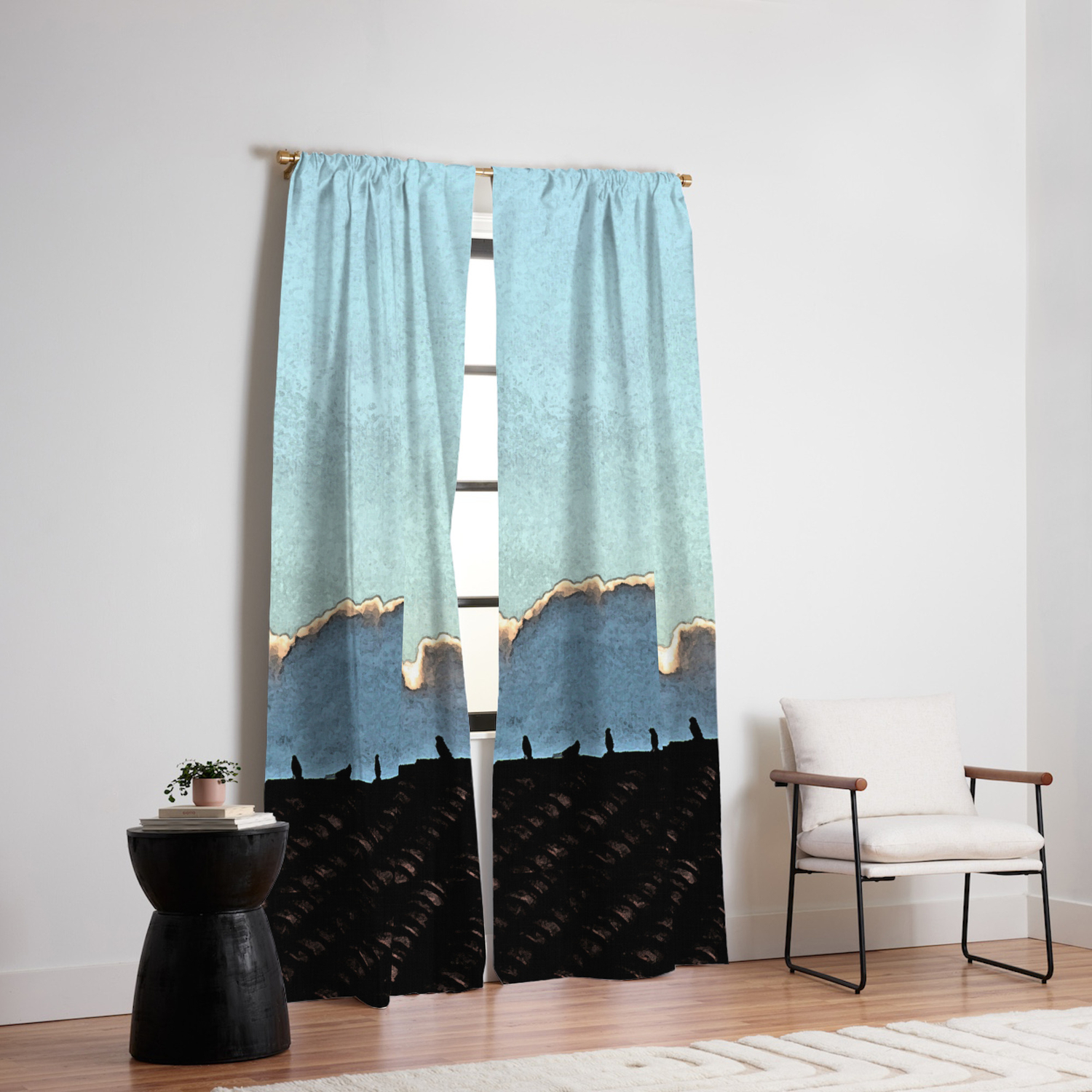 Sparrows On A Roof At Sunset Blackout Curtain By Annaki Society6