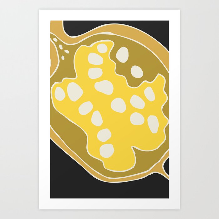 Tropical Fruits Minimalism Yellow Gold Mustard Art Print