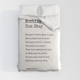 Nothing Gold Can Stay - Robert Frost Poem - Typewriter Print Comforter