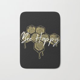 Bee Happy3445582 Bath Mat | Bees, Savethebees, Apiary, Beekeepers, Bee, Insects, Honey, Graphicdesign, Naturephotography, Beekeeper 