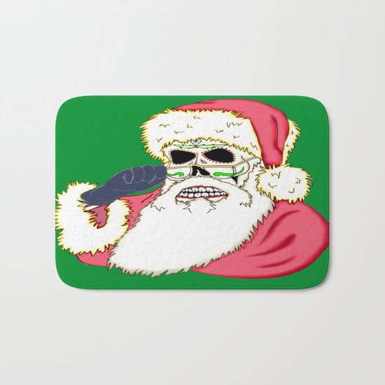 Bad Santa Sugar Skull Bath Mat