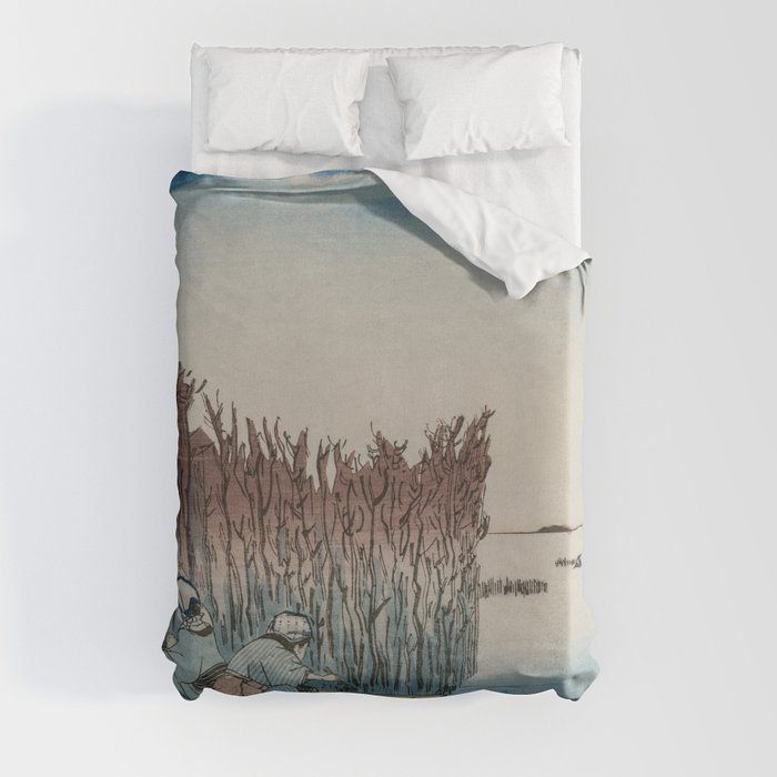 Japanese Woodblock art Famous Places in the Eastern Capital: Omori Duvet Cover