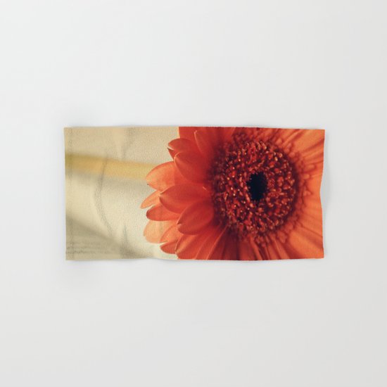 Golden Sunlight Orange Gerbera Hand & Bath Towel