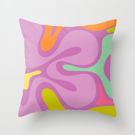 Smooth Contours Retro Modern Abstract Pattern Purple Lilac Lavender Lime Throw Pillow