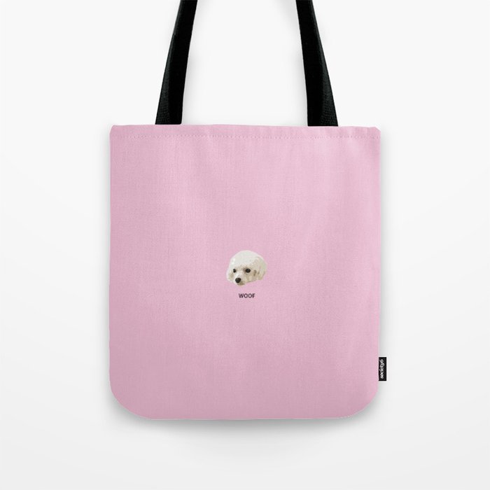 Cute Dog White Poodle Pixel Art Minimal Icon Design Tote Bag