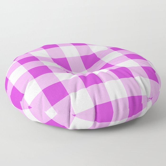 Steel Pink - gingham Floor Pillow