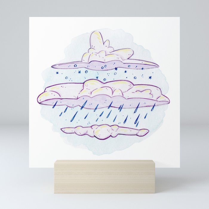Cloud dissection - gouache illustration Mini Art Print