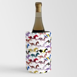 Off to the Horse Races Jockey Silk Pattern Wine Chiller