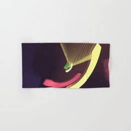 Abstract Geometric Digital Illustration in Purple Pink Yellow & Green Hand & Bath Towel
