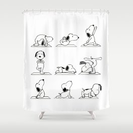 Snoopy Shower Curtains Society6 Snoopy Yoga Shower Curtain
