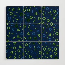 Blue & Green Color Geometric Pattern Wood Wall Art