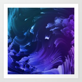 Purple Ombre Ocean Wave Water Art Print