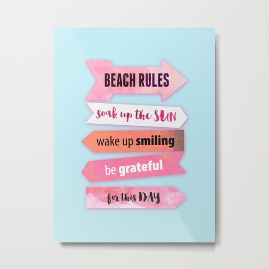 Summer Beach Rules Metal Print