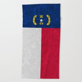 Flag of North Carolina US State Flags Tar Heel Banner Standard Colors Beach Towel