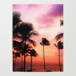Purple Sunset in Hawaii (Color) Poster