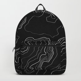 Black topography map Backpack