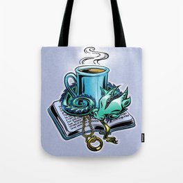 Snuggly dragon and a coffee cup Tote Bag