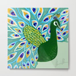 Peacock Green Metal Print