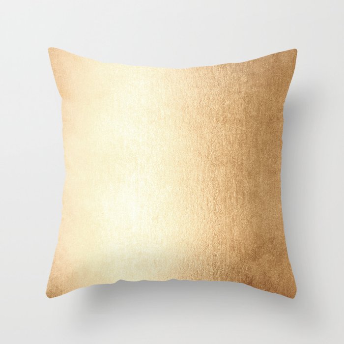 Simply Golden Copper Sun Throw Pillow