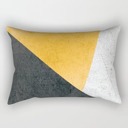 Modern Yellow & Black Geometric Rectangular Pillow