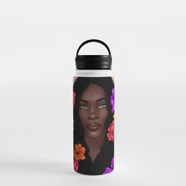 Woman with flowers in her hair  Water Bottle