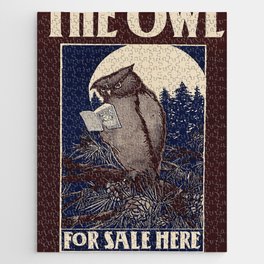 Vintage travel poster the owl Jigsaw Puzzle