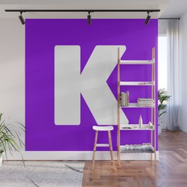K (White & Violet Letter) Wall Mural