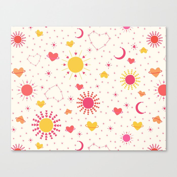 You Are My Sun, My Moon, and All of My Stars Pattern Canvas Print