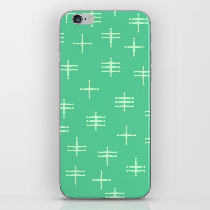 Seamless abstract mid century modern pattern - Bright Green iPhone Skin