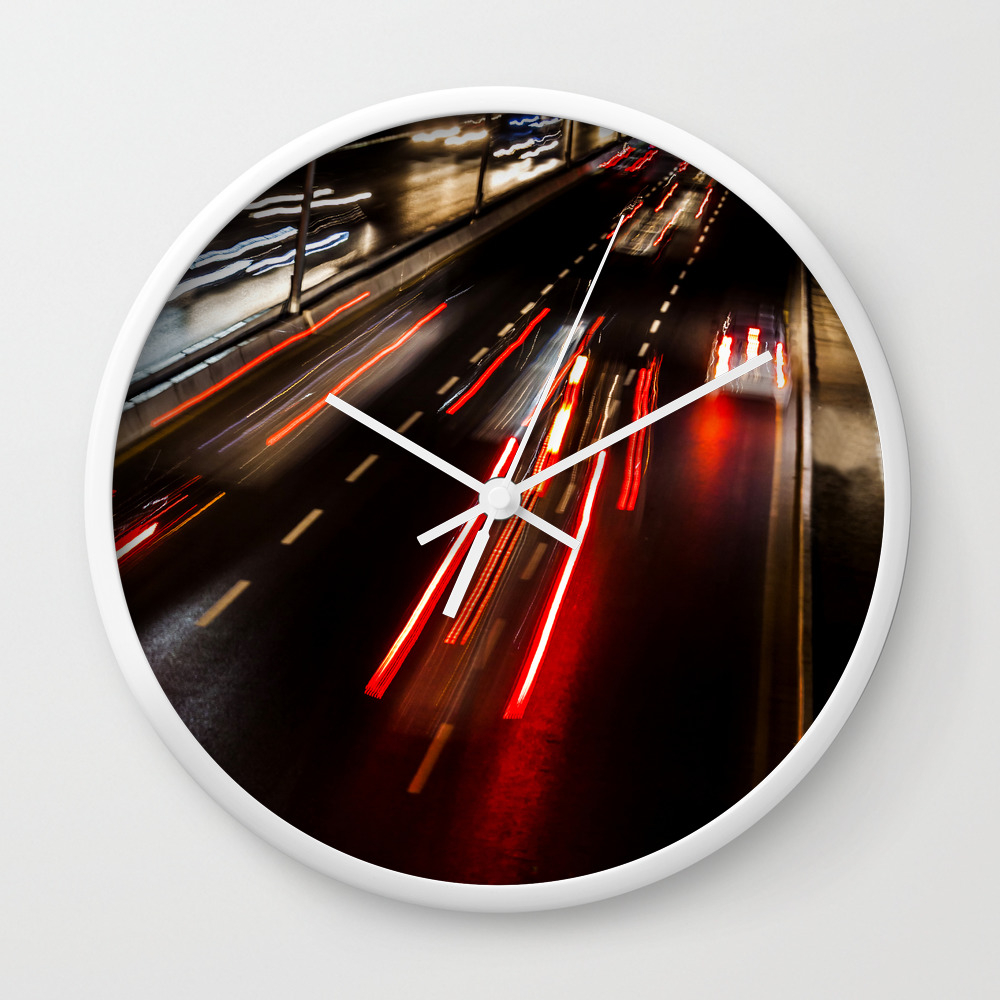 Street Night Traffic In Izmir Turkey Wall Clock By Carlotoffolo Society6
