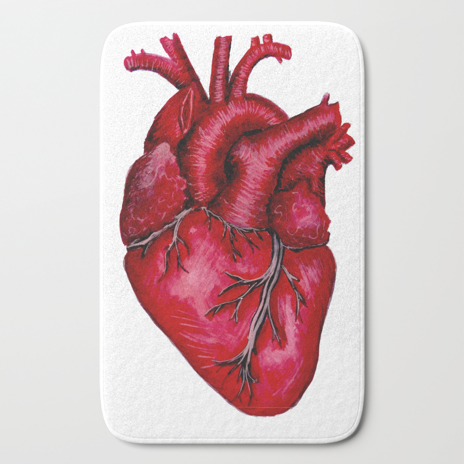 Anatomical Heart Painting Red Bath Mat By Lisska Society6