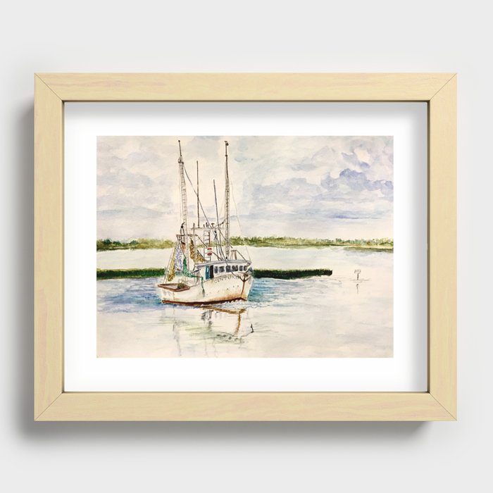 Shrimp boat Recessed Framed Print