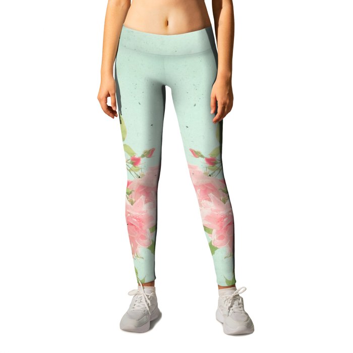 Pink Roses Leggings by Cassia Beck Society6