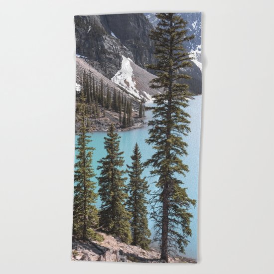 Moraine Lake Vertical Print Beach Towel