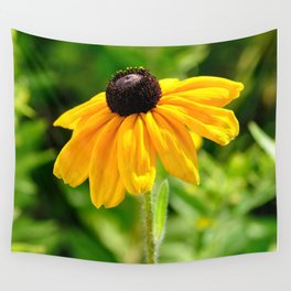 Simply Sunflower Against Green Backlight Wall Tapestry