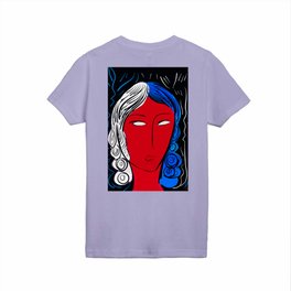 Pop and Expressionist portrait of a french girl Kids T Shirt