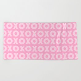Pink XOXO Pattern Beach Towel