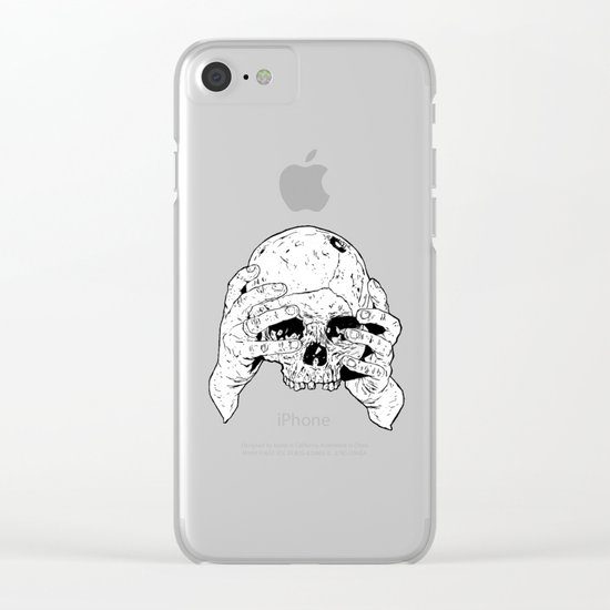 Skull In Hands Clear iPhone Case
