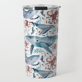 Whales and Octopuses Travel Mug
