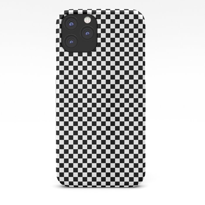 Black And White Checkered Minimalist Geometric Line Drawing iPhone Case
