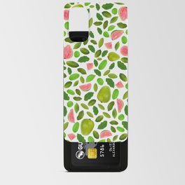 Guava and leaves - Pink and green Android Card Case