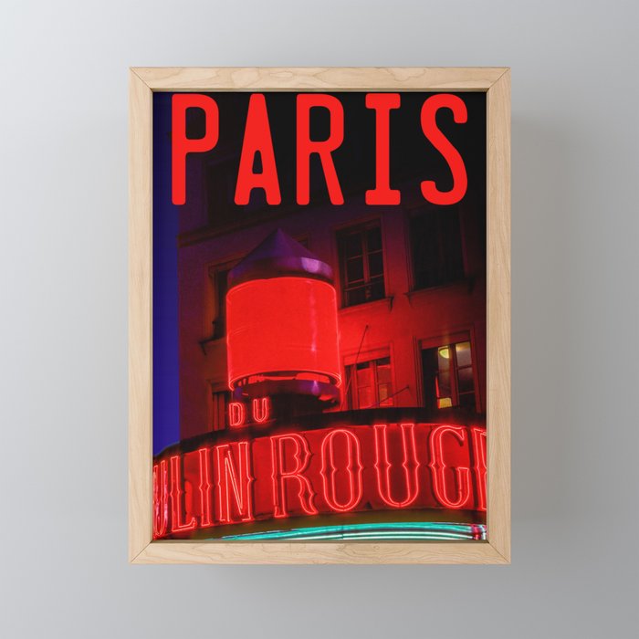 Paris, France, the Rouge Windmill Framed Mini Art Print
