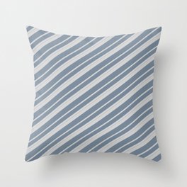 [ Thumbnail: Light Gray & Light Slate Gray Colored Lined Pattern Throw Pillow ]