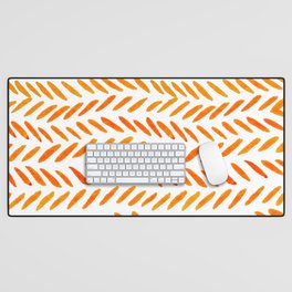 Watercolor knitting pattern - orange Desk Mat