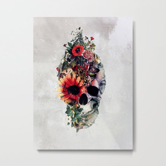Two Face Skull Metal Print