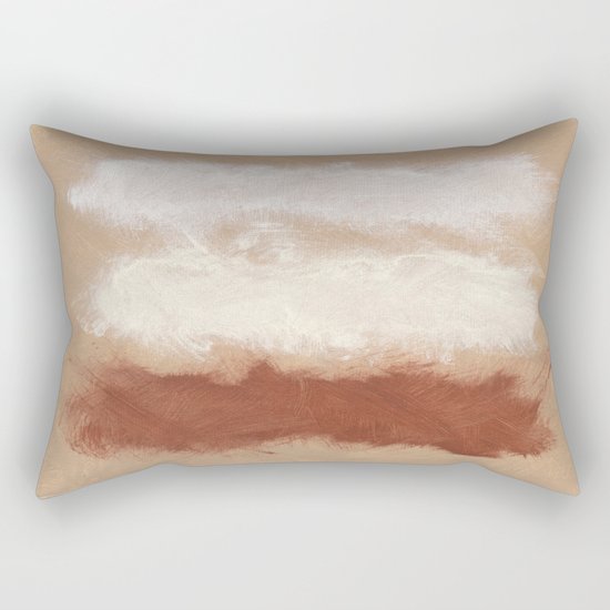 Rothko Inspired Spiced Berry Canyon Dusk 001 Mixed Stripe Modern Art Comforter Pillow #society6 Rectangular Pillow