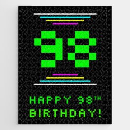 [ Thumbnail: 98th Birthday - Nerdy Geeky Pixelated 8-Bit Computing Graphics Inspired Look Jigsaw Puzzle ]